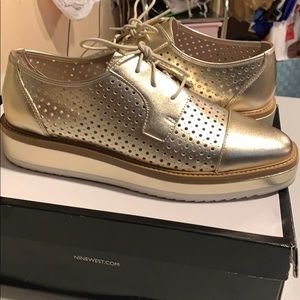 Nine West metallic oxfords